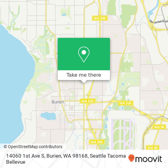 Mapa de 14060 1st Ave S, Burien, WA 98168