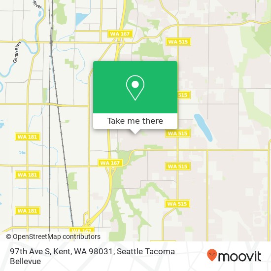 Mapa de 97th Ave S, Kent, WA 98031