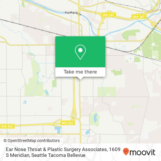 Mapa de Ear Nose Throat & Plastic Surgery Associates, 1609 S Meridian