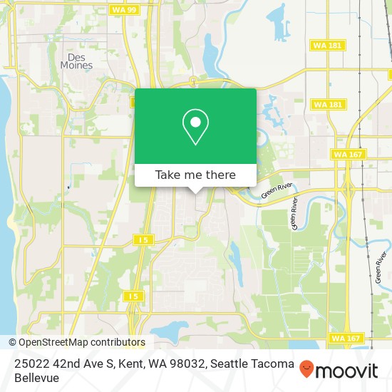 Mapa de 25022 42nd Ave S, Kent, WA 98032