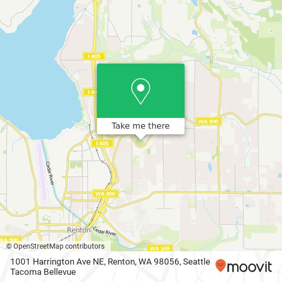 Mapa de 1001 Harrington Ave NE, Renton, WA 98056