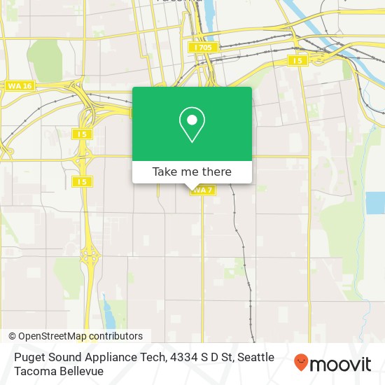 Mapa de Puget Sound Appliance Tech, 4334 S D St