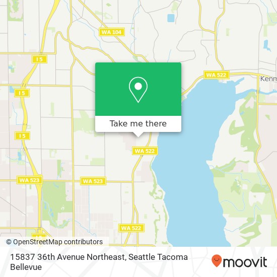 15837 36th Avenue Northeast, 15837 36th Ave NE, Lake Forest Park, WA 98155, USA map