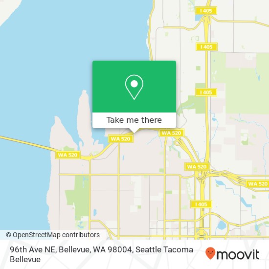 Mapa de 96th Ave NE, Bellevue, WA 98004