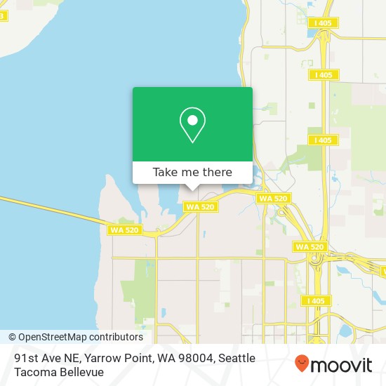 91st Ave NE, Yarrow Point, WA 98004 map