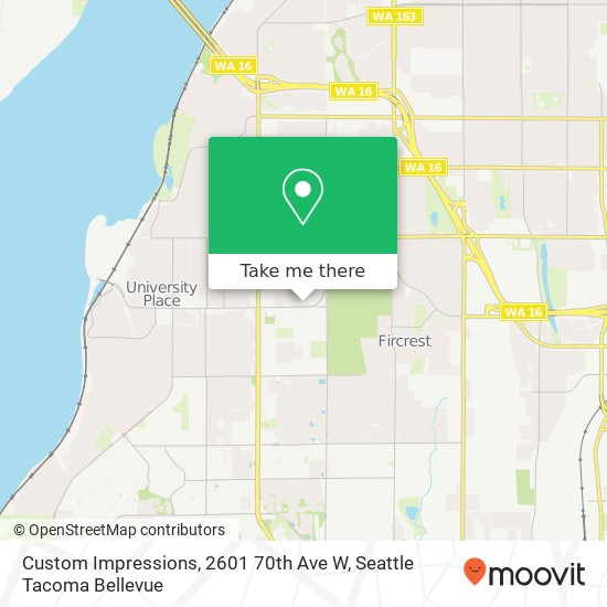 Mapa de Custom Impressions, 2601 70th Ave W