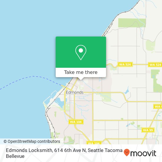 Mapa de Edmonds Locksmith, 614 6th Ave N