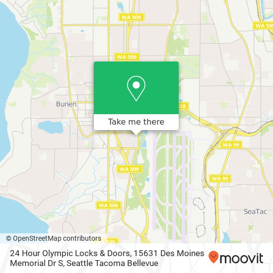 24 Hour Olympic Locks & Doors, 15631 Des Moines Memorial Dr S map