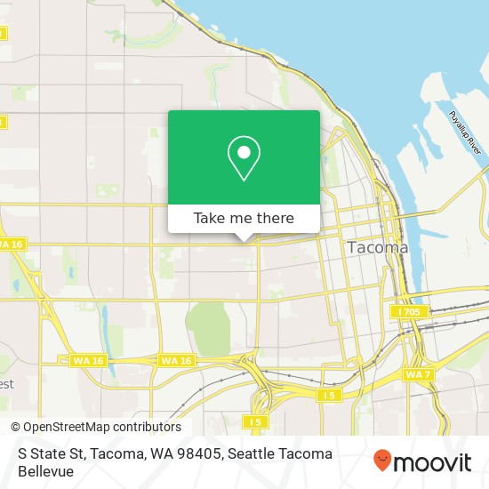 Mapa de S State St, Tacoma, WA 98405