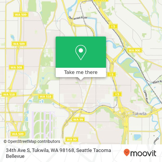 Mapa de 34th Ave S, Tukwila, WA 98168