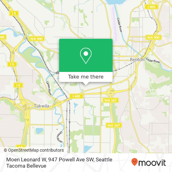 Mapa de Moen Leonard W, 947 Powell Ave SW