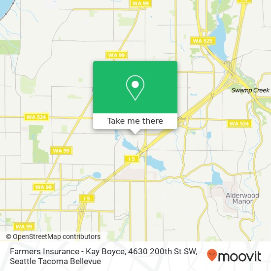 Mapa de Farmers Insurance - Kay Boyce, 4630 200th St SW