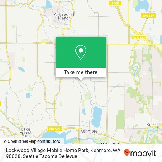 Mapa de Lockwood Village Mobile Home Park, Kenmore, WA 98028