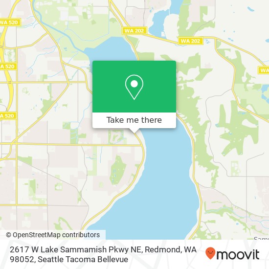 Mapa de 2617 W Lake Sammamish Pkwy NE, Redmond, WA 98052