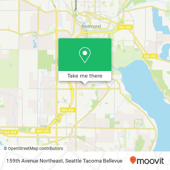 159th Avenue Northeast, 159th Ave NE, Redmond, WA 98052, USA map