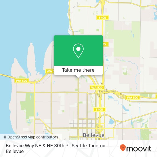 Bellevue Way NE & NE 30th Pl map