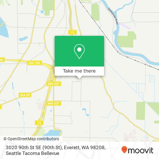 Mapa de 3020 90th St SE (90th St), Everett, WA 98208