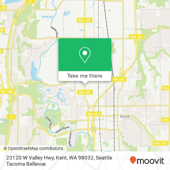 Mapa de 23120 W Valley Hwy, Kent, WA 98032