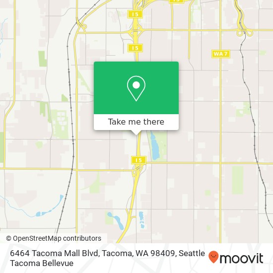 Mapa de 6464 Tacoma Mall Blvd, Tacoma, WA 98409