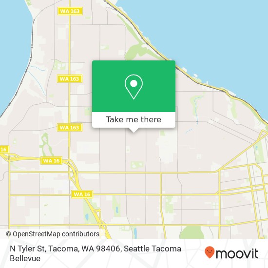 Mapa de N Tyler St, Tacoma, WA 98406