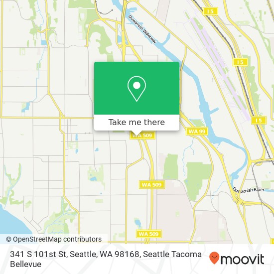 Mapa de 341 S 101st St, Seattle, WA 98168