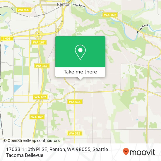 Mapa de 17033 110th Pl SE, Renton, WA 98055