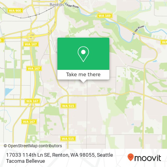 Mapa de 17033 114th Ln SE, Renton, WA 98055