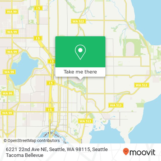 Mapa de 6221 22nd Ave NE, Seattle, WA 98115