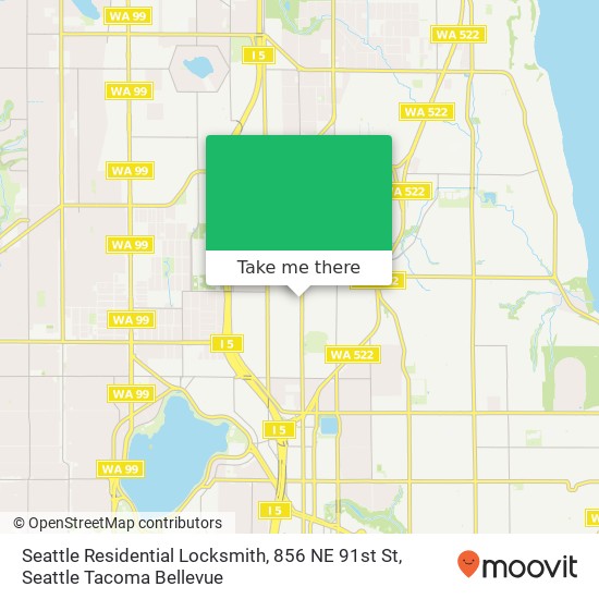 Seattle Residential Locksmith, 856 NE 91st St map