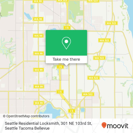Mapa de Seattle Residential Locksmith, 301 NE 103rd St