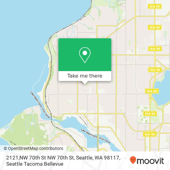 Mapa de 2121,NW 70th St NW 70th St, Seattle, WA 98117