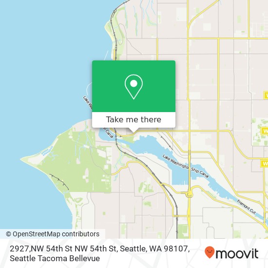 Mapa de 2927,NW 54th St NW 54th St, Seattle, WA 98107