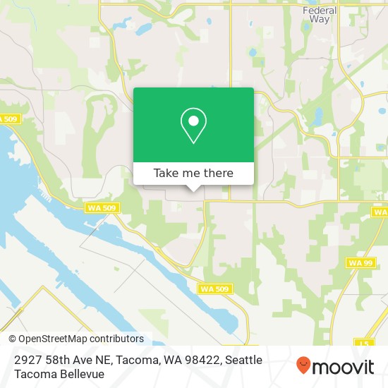 Mapa de 2927 58th Ave NE, Tacoma, WA 98422