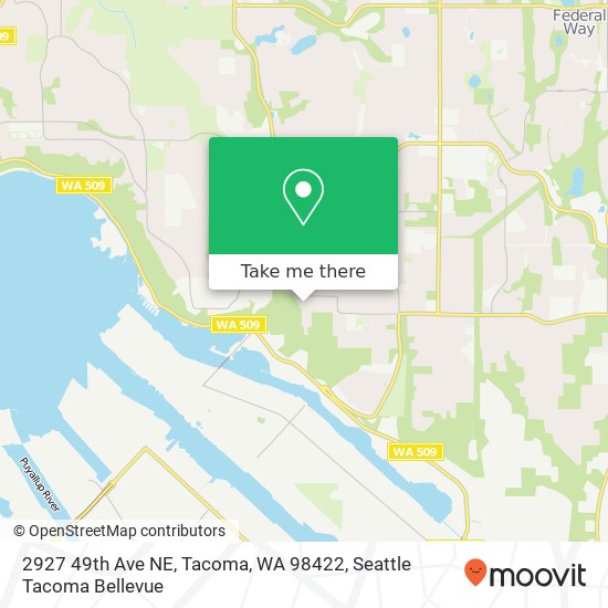 Mapa de 2927 49th Ave NE, Tacoma, WA 98422