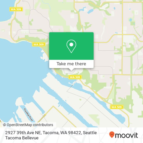 Mapa de 2927 39th Ave NE, Tacoma, WA 98422