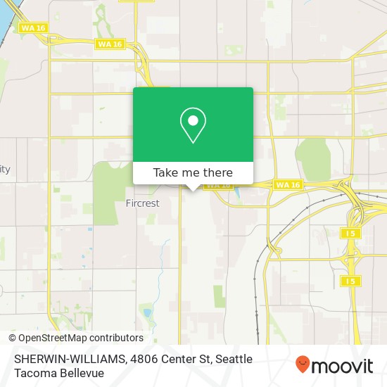 Mapa de SHERWIN-WILLIAMS, 4806 Center St