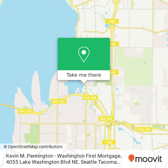 Mapa de Kevin M. Pennington - Washington First Mortgage, 4055 Lake Washington Blvd NE