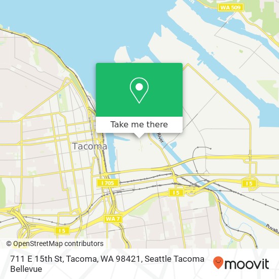 Mapa de 711 E 15th St, Tacoma, WA 98421