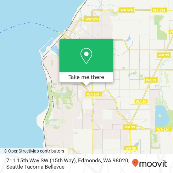 Mapa de 711 15th Way SW (15th Way), Edmonds, WA 98020