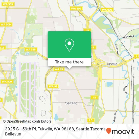 Mapa de 3925 S 159th Pl, Tukwila, WA 98188