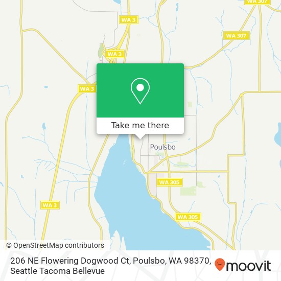 Mapa de 206 NE Flowering Dogwood Ct, Poulsbo, WA 98370