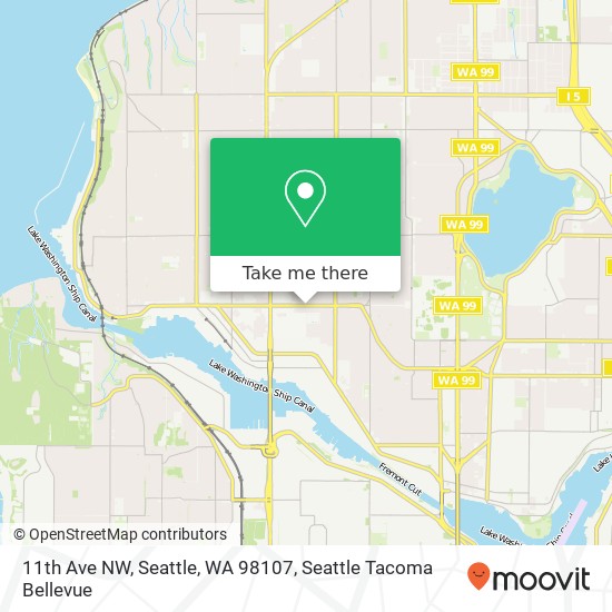 Mapa de 11th Ave NW, Seattle, WA 98107