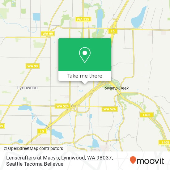 Mapa de Lenscrafters at Macy's, Lynnwood, WA 98037