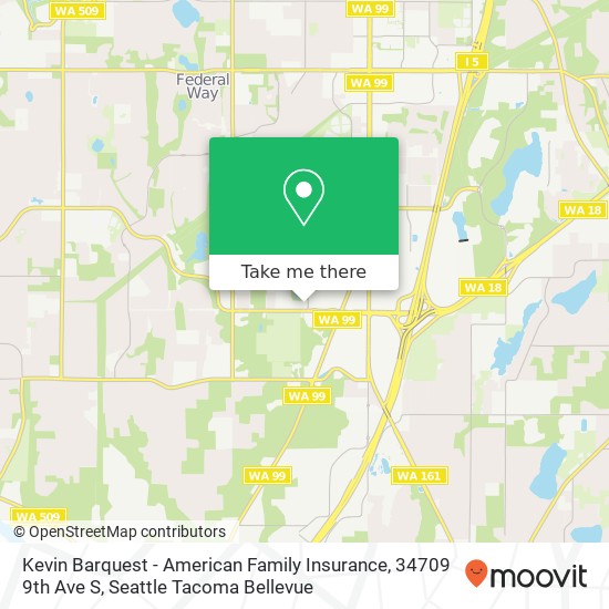 Kevin Barquest - American Family Insurance, 34709 9th Ave S map