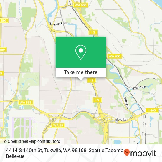 Mapa de 4414 S 140th St, Tukwila, WA 98168