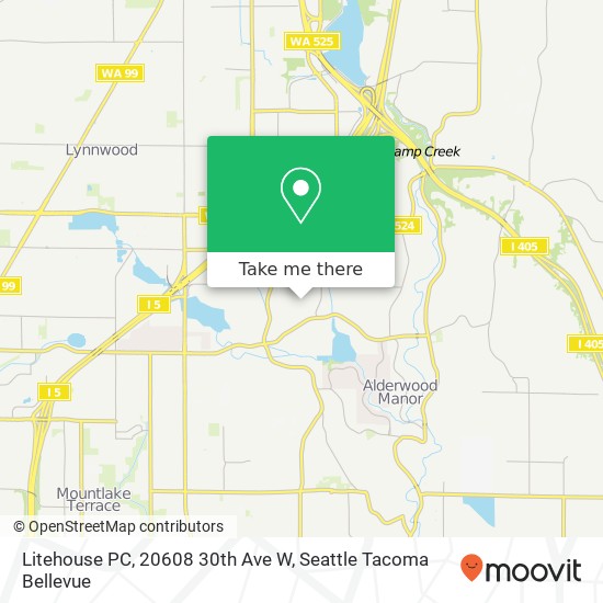 Mapa de Litehouse PC, 20608 30th Ave W