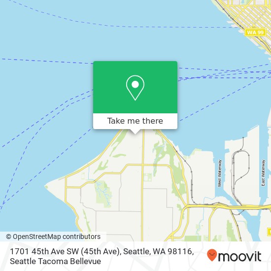 Mapa de 1701 45th Ave SW (45th Ave), Seattle, WA 98116