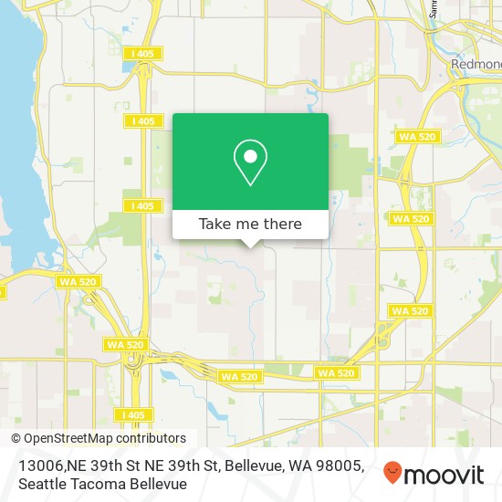 Mapa de 13006,NE 39th St NE 39th St, Bellevue, WA 98005