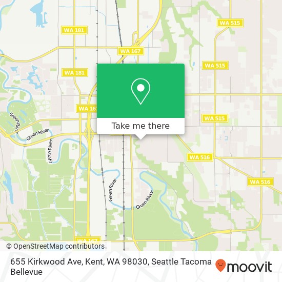 Mapa de 655 Kirkwood Ave, Kent, WA 98030