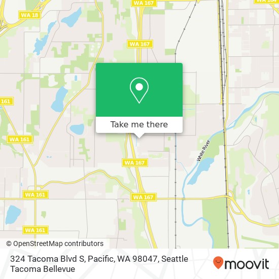 Mapa de 324 Tacoma Blvd S, Pacific, WA 98047